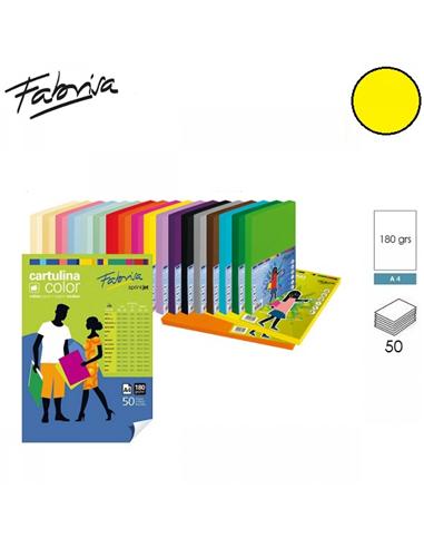 CARTULINA FABRISA A4 180g 50H AMARILLO