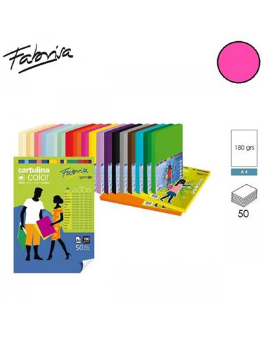 CARTULINA FABRISA A4 180g 50H FUCSIA