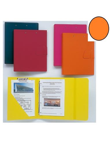 CARPETA PVC 4 ANILLAS SARO TF 40MM CLIP NARANJA