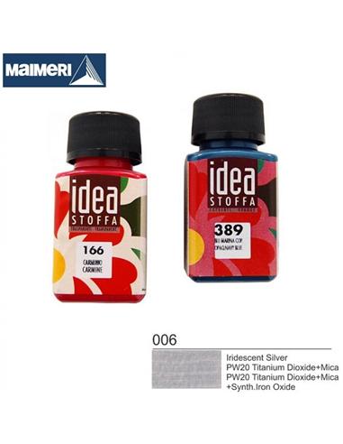 PINTURA TEXTIL IDEA 006 60ml PLATA IRIDISCENTE