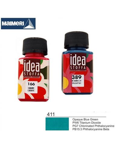 PINTURA TEXTIL IDEA 411 60ml AZUL VERDOSO OPACO
