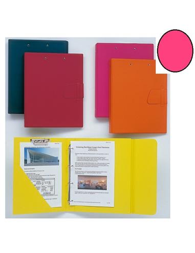 CARPETA PVC 4 ANILLAS SARO TF 40MM CLIP FUCSIA