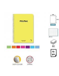 LIBRETA ESPIRAL PACSA POLIPAC TC CUADRO 4mm 80H