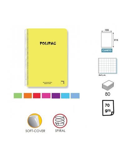 LIBRETA ESPIRAL PACSA POLIPAC TC CUADRO 4mm 80H