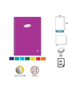 LIBRETA ESPIRAL PACSA SCHOOL TF LISA 80H