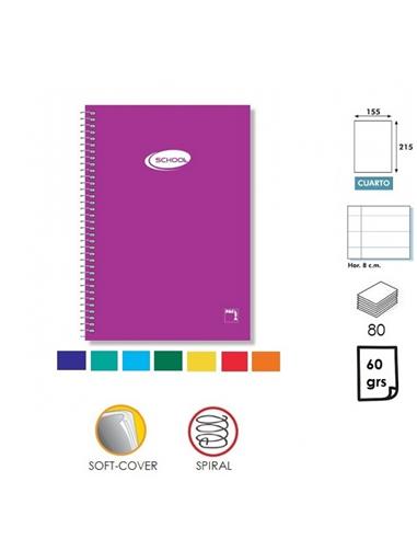 LIBRETA ESPIRAL PACSA SCHOOL TC 1 RAYA 80H