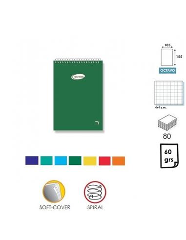 LIBRETA ESPIRAL PACSA T8º HORIZONTAL CUADRO 4mm