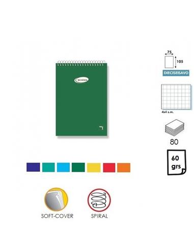LIBRETA ESPIRAL PACSA T16º HORIZONTAL CUADRO 4mm