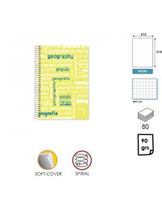 LIBRETA ESPIRAL PACSA POLIPAC TF CUADRO 4mm 80H