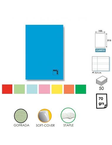 LIBRETA GRAPADA PACSA TC 2 RAYAS 2.5mm 50H 70GR