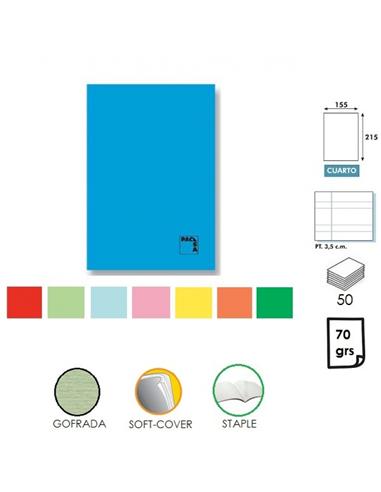 LIBRETA GRAPADA PACSA TC 2 RAYAS 3,5mm 50H 70GR