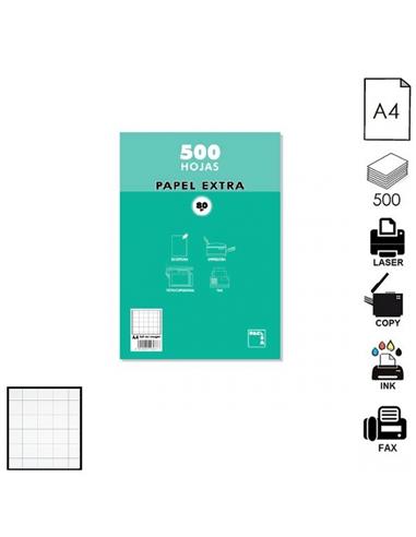 PAPEL MULTIFUNCION A4 PACSA 80 GR 500H CUADROS 6x6