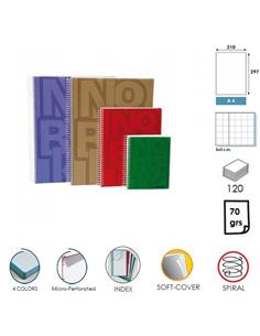 LIBRETA ESPIRAL SENFORT 4 ASIGNATURAS A4 120H 70GR