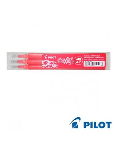 CARGA BOLIGRAFO PILOT FRIXION BALL 0.7 ROJO x3uds