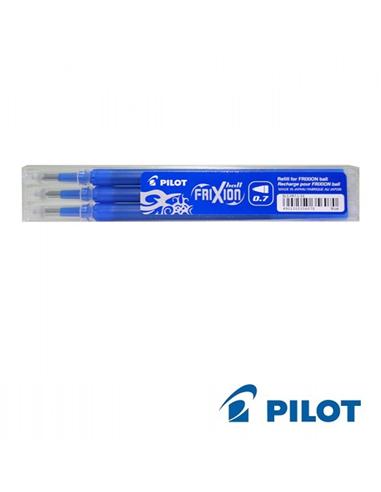 CARGA BOLIGRAFO PILOT FRIXION BALL 0.7 AZUL x3uds