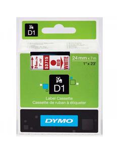 CINTA ROTULADORA DYMO D1 24mm x 7m BLANCA/ROJA