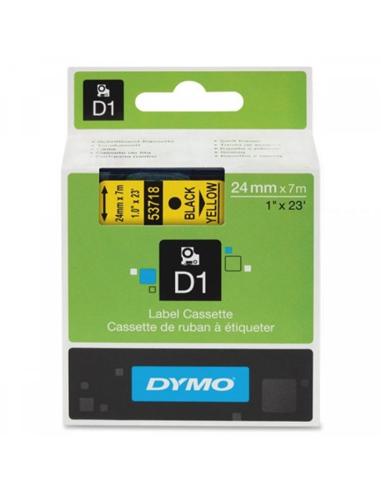 CINTA ROTULADORA DYMO D1 24mm x 7m AMARILLA/NEGRA