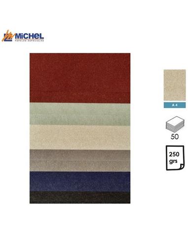 PAPEL MICHEL BRILLON METALLIC A4 250GR 50H PERLA