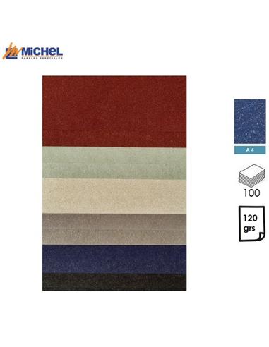 PAPEL MICHEL BRILLON METALLIC A4 120GR 100H AZUL