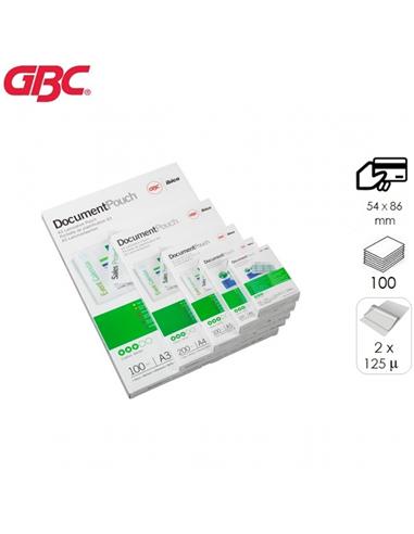 FUNDA PLASTIFICAR GBC 54X86mm 125 MICRAS 100uds