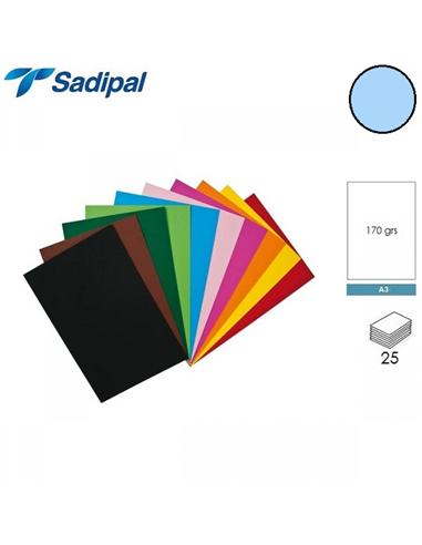 CARTULINA SADIPAL A3 170g 25H AZUL CIELO