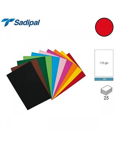 CARTULINA SADIPAL A3 170g 25H ROJO