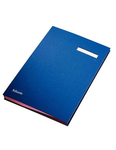 PORTA FIRMAS ESSELTE 20 SEPARADORES PP AZUL