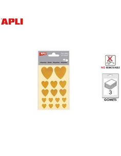 GOMETS ADHESIVO APLI CORAZONES ORO 48ud