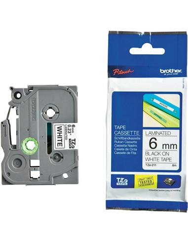 CINTA ROTULADORA BROTHER TZe211 BLANCA/NEGRA