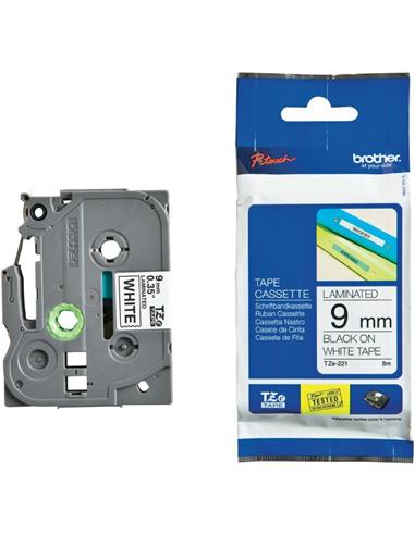 CINTA ROTULADORA BROTHER TZe221 BLANCA/NEGRA