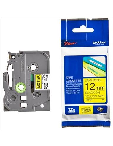 CINTA ROTULADORA BROTHER TZe631 YELLOW/NEGRA