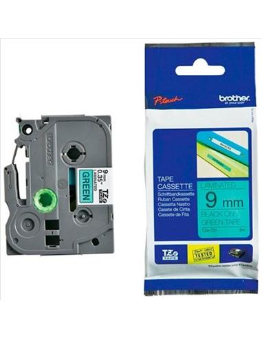 CINTA ROTULADORA BROTHER TZe721 VERDE/NEGRA