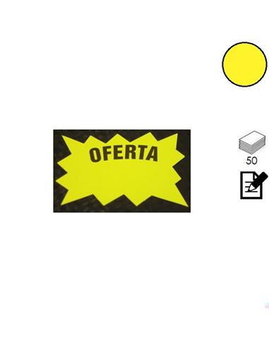 ETIQUETA PRECIOS OFERTA 11x16cm AMARILLO FLUOR 50u