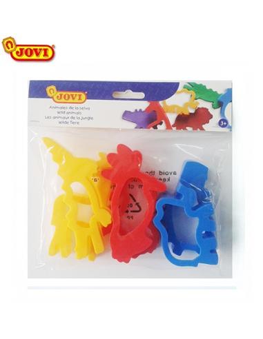 MOLDES PLASTILINA JOVI R-7J ANIMALES JUNGLA 6ud