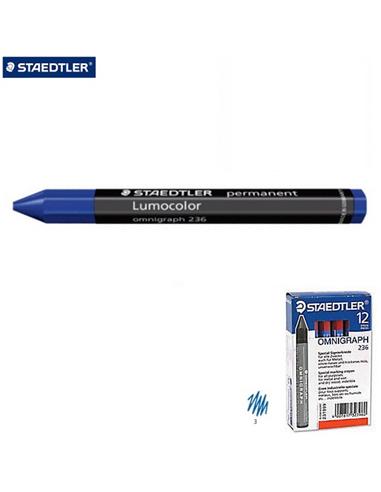 CERA STAEDTLER LUMOCOLOR 236-3 12ud AZUL