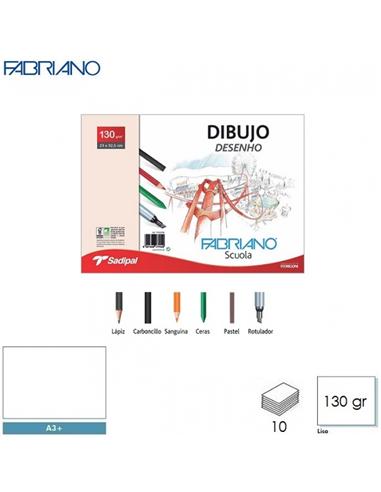 LAMINA DIBUJO FABRIANO A3+ 130gr SIN RECUADRO 10H