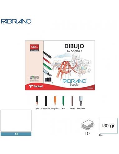 LAMINA DIBUJO FABRIANO A3 130gr SIN RECUADRO 10H
