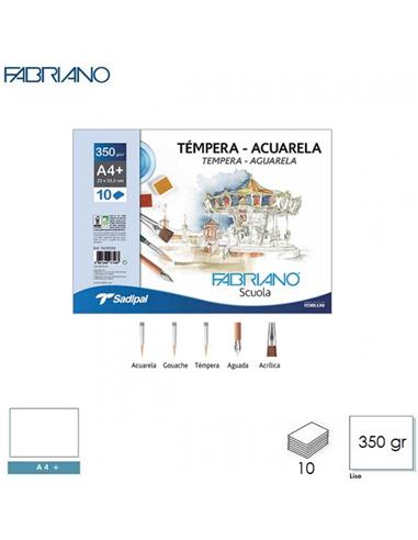 BLOC TEMPERA-ACUARELA FABRIANO A4+ 350gr 10H
