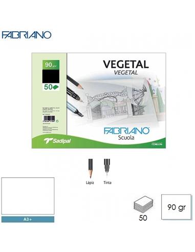 BLOC PAPEL VEGETAL FABRIANO A3+ 90gr 50H