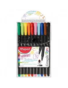 ROTULADOR MAPED GRAPH PEPS 0.4mm 10 COLORES