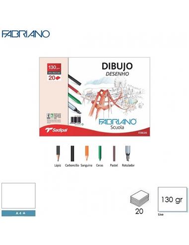 BLOC DIBUJO FABRIANO A4 130gr SIN RECUADRO 20H