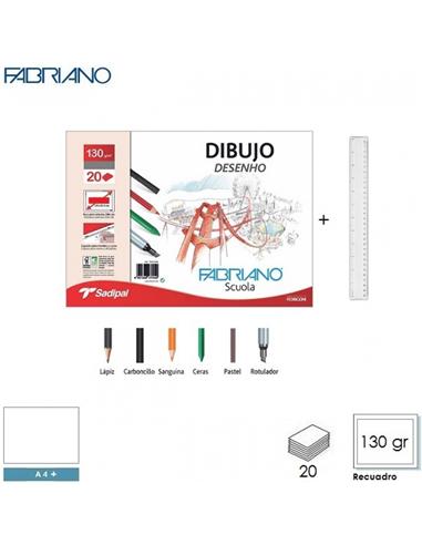 BLOC DIBUJO FABRIANO A4+ 130gr RECUADRO 20H