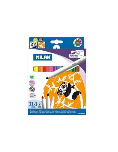 ROTULADOR MILAN 11+1 BORRABLES COLORES