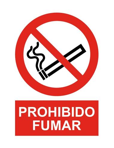 CARTEL "PROHIBIDO FUMAR" MEDIDA 16x19
