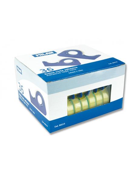 PORTA CINTA ADHESIVA MILAN + CINTA 12m x 10mm