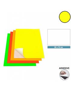 CARTULINA ADHESIVA 50x70 cm FLUORESCENTE AMARILLO