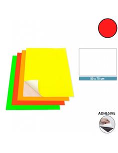 CARTULINA ADHESIVA 50x70 cm FLUORESCENTE ROJO