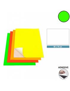 CARTULINA ADHESIVA 50x70 cm FLUORESCENTE VERDE