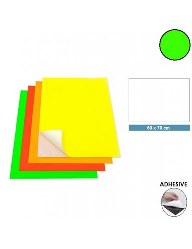 CARTULINA ADHESIVA 50x70 cm FLUORESCENTE VERDE