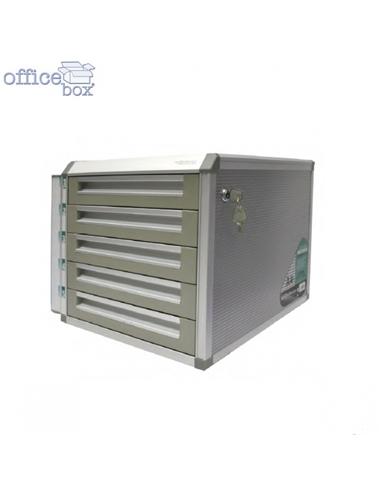 PORTA BANDEJAS OFFICE-BOX 5 CAJONES LLAVE ALUMINIO